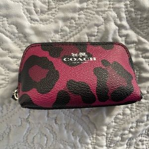 Brand new coach lipstick holder or coin purse. Pink and leopard